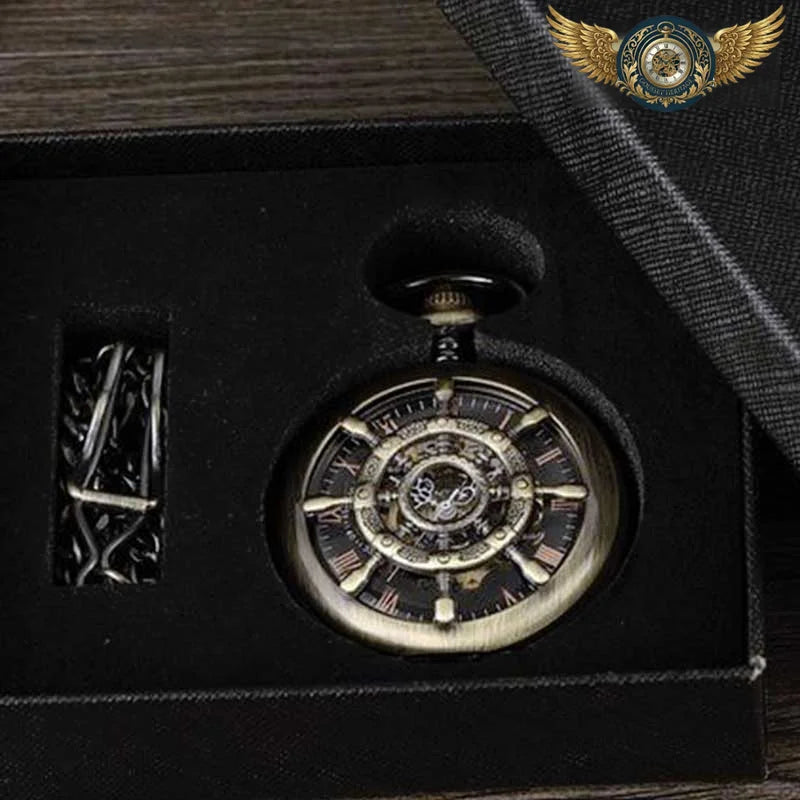 L'Amiral - Montre Gousset Double Chasseur Mécanique Bronze - Bronze - Gousset-heritage