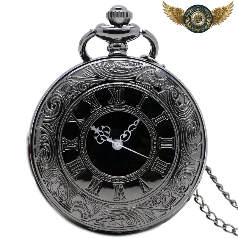 L'Anthracite - Montre Gousset Steampunk Demi-Chasseur Quartz