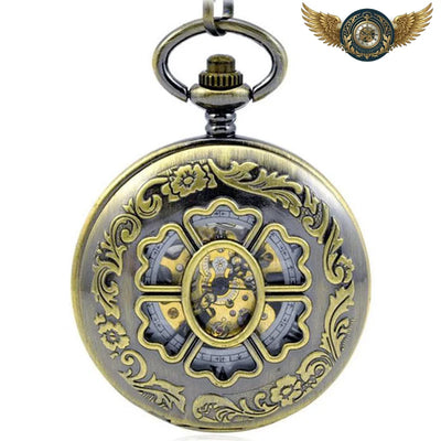 Acheter L'Antique | Montre Gousset Double Chasseur Squelette Bronze - Gousset-heritage