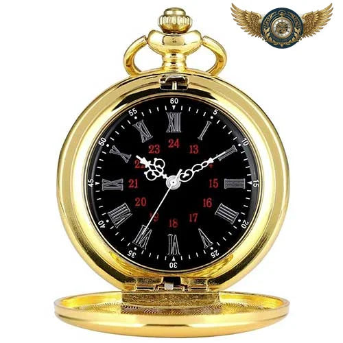 L'Apparat - Montre de Poche Chasseur Dorée Quartz Précision