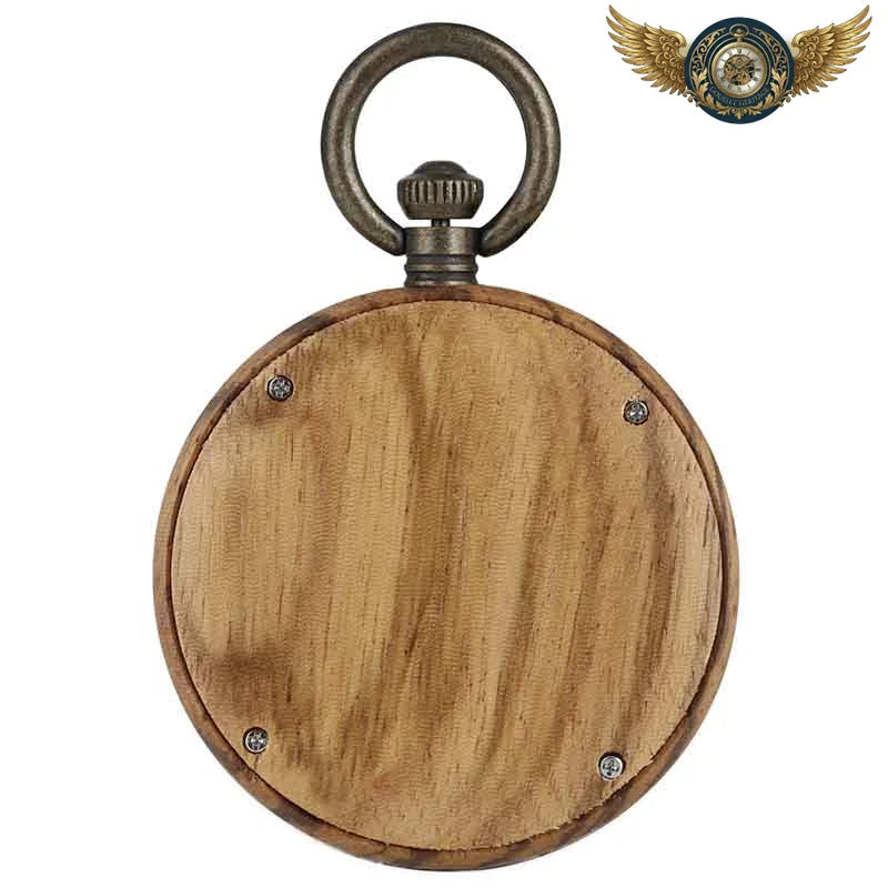 L'Arborea - Montre Gousset en Bois & Cadran Marbré Quartz