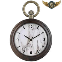 L'Arboreal - Montre de poche en bois précieux | Cadran Marbré Quartz - Gousset-heritage