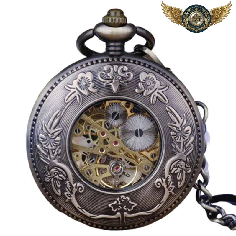L'Arboriste - Montre de Poche Mécanique Squelette en Bois