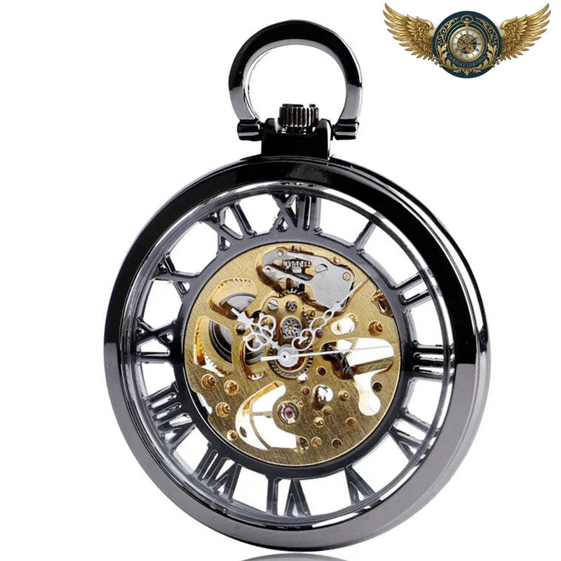 L'Arcane - Montre Gousset Squelette Mécanique Bicolore - Vue 2 - Gousset-heritage
