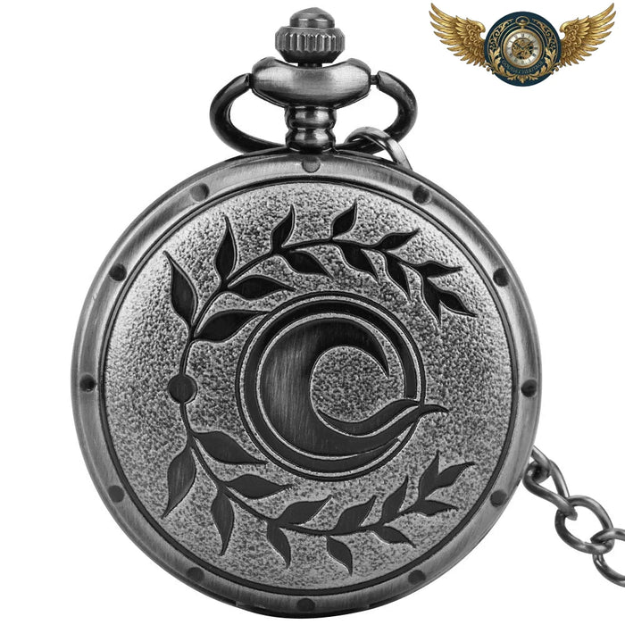 L'Arcane Nocturne - Montre Gousset Anthracite Gravée Quartz - 30cm - Gousset-heritage