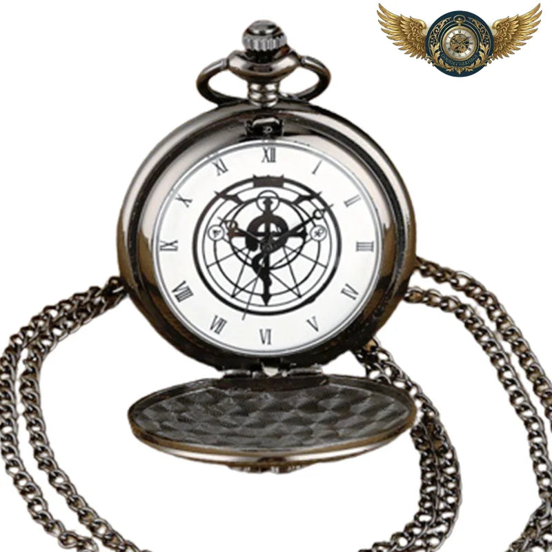 L'Arcane Nocturne - Montre Gousset Noir Gravé Quartz Unisexe - Vue 3 - Gousset-heritage
