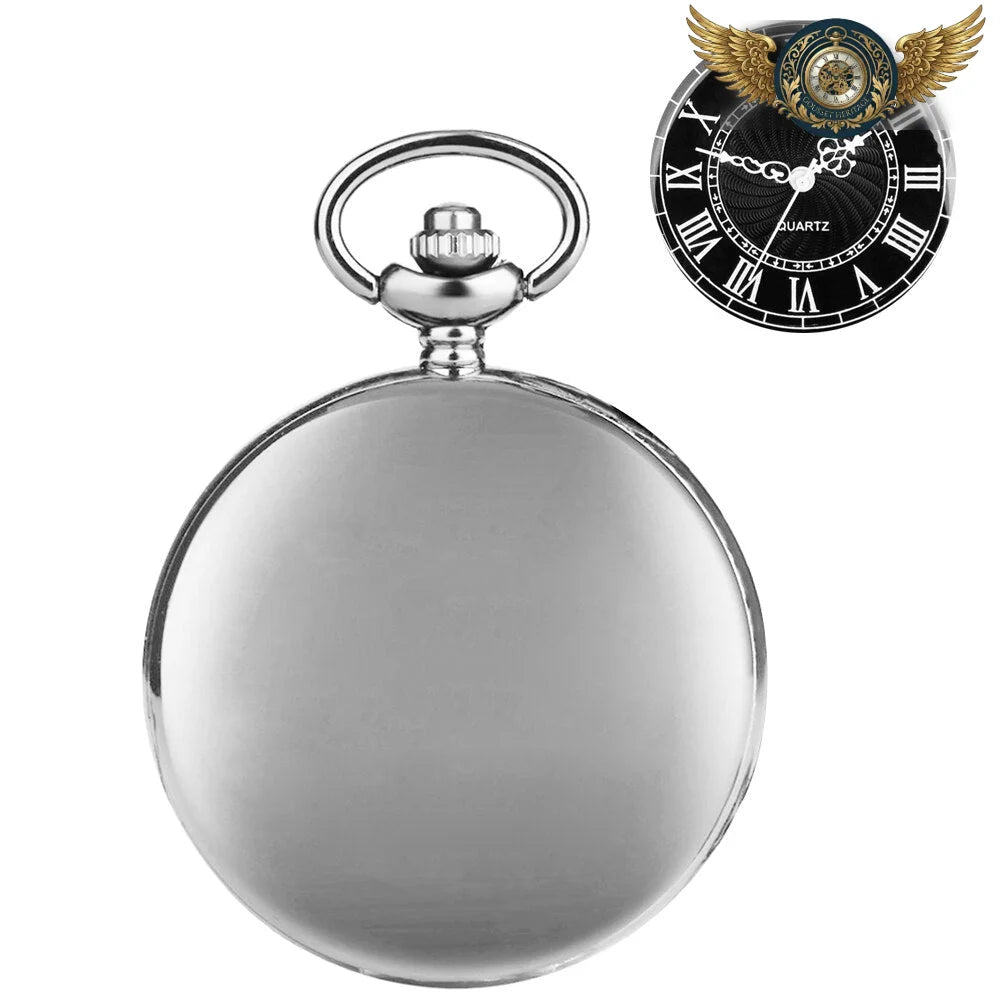L'Archétype - Montre Gousset Chasseur Acier Poli Précision Quartz - Argent Elegant Classic - Gousset-heritage