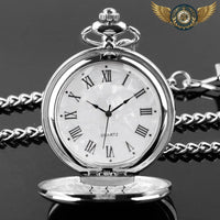 L'Archétype - Montre de Poche Chasseur Nacre Index Romain Quartz - modèle Silver - Gousset-heritage