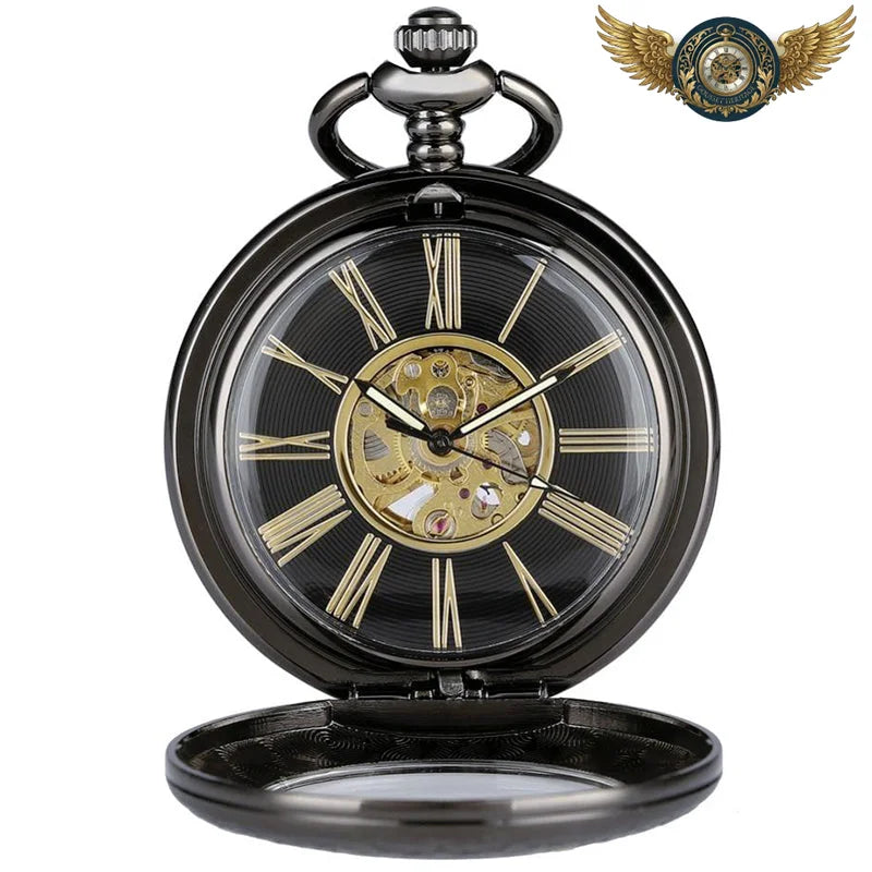 L'Archiduc - Montre Gousset Mécanique Squelette Noir Victorien