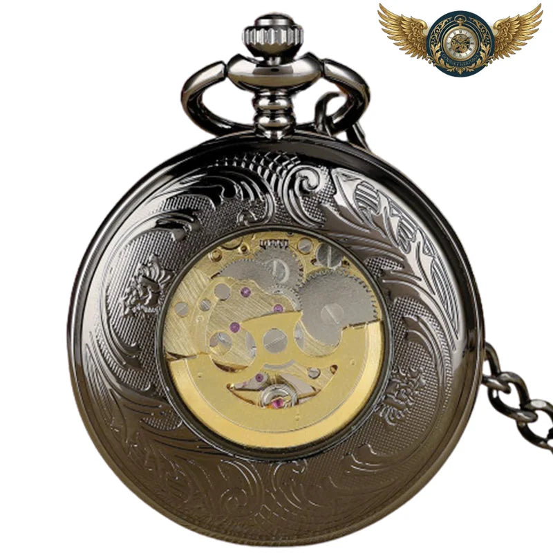 L'Archiduc - Montre Gousset Mécanique Squelette Noir Victorien - Vue 3 - Gousset-heritage