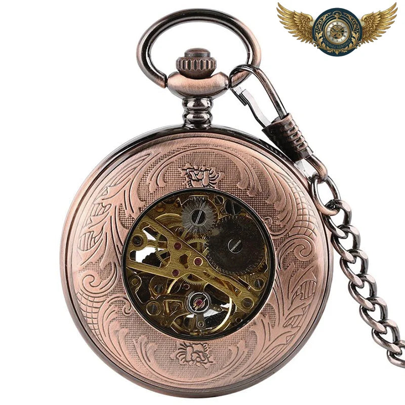 L'Archimède | Montre de Poche Squelette Mécanique Cuivrée - Vue 3 - Gousset-heritage