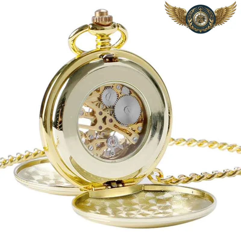L'Architecte - Montre Gousset Mécanique Squelette Dorée 40mm - Vue 2 - Gousset-heritage