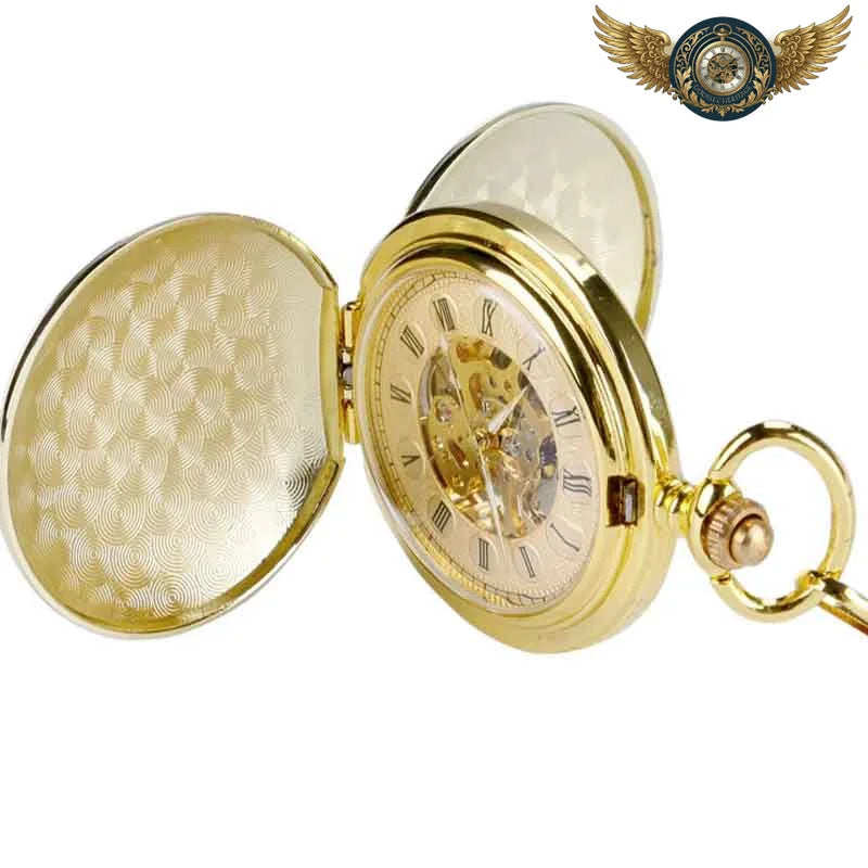 L'Architecte - Montre Gousset Mécanique Squelette Dorée 40mm - Vue 5 - Gousset-heritage