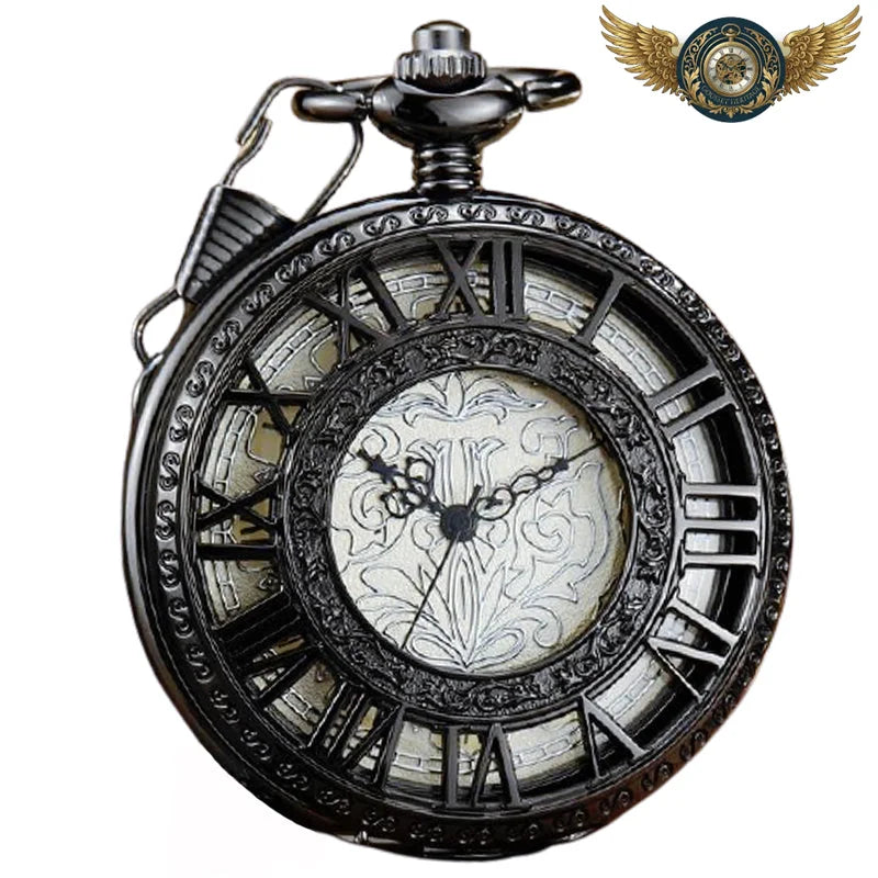 L'Architecte - Montre Gousset Mécanique Squelette Steampunk - Noir - Gousset-heritage