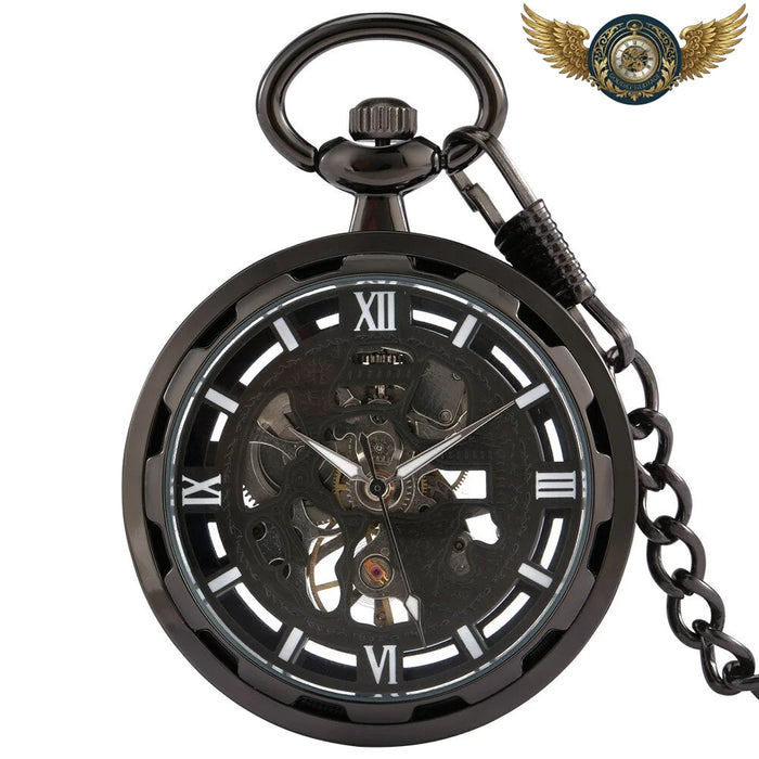 L'Architecte - Montre Gousset Squelette Mécanique Noir Gunmetal - Vue 1 - Gousset-heritage