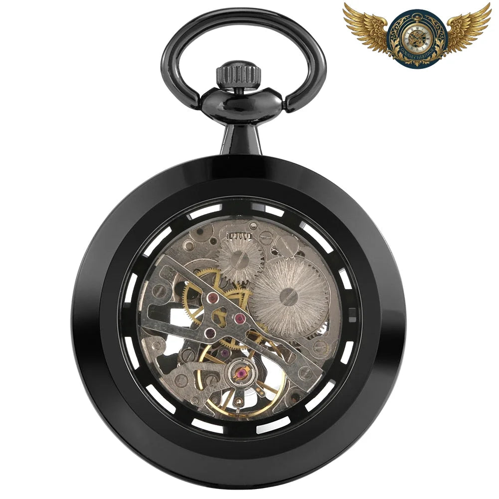 L'Architecte - Montre Gousset Squelette Mécanique Noir Gunmetal - Vue 2 - Gousset-heritage