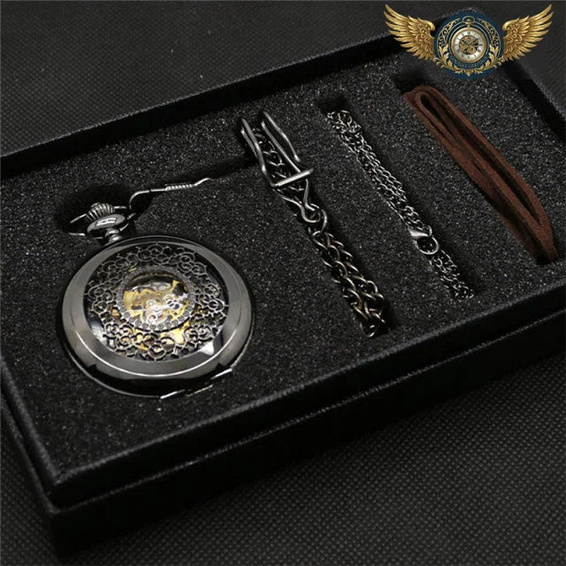 L'Architecte - Montre de Poche Mécanique Boîtier Chasseur Gravé