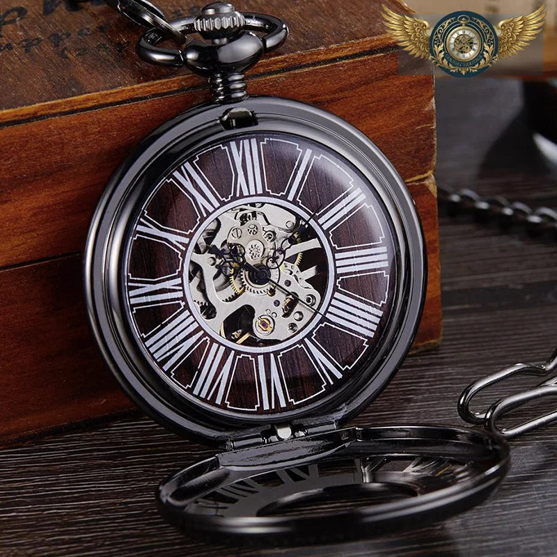 L'Architecte Noir - Montre Gousset Demi-Chasseur Squelette Mécanique