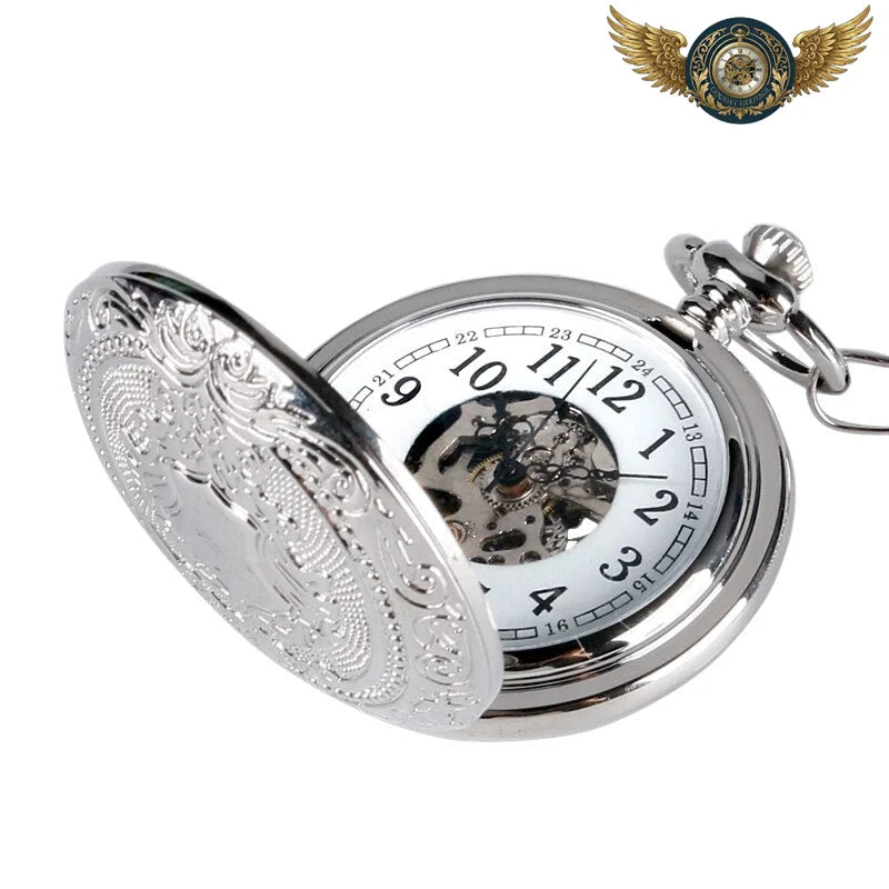 L'Architecte Squelette - Montre Gousset Chasseur Mécanique Argenté - Vue 3 - Gousset-heritage