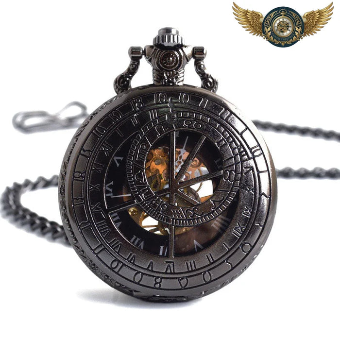 L'Architecte Temporel - Montre Gousset Mécanique Demi-Chasseur - Noir - Gousset-heritage