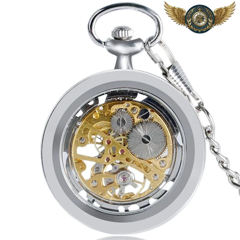 L'Architecte | Montre Gousset Squelette Mécanique Argent & Or - Vue 2 - Gousset-heritage