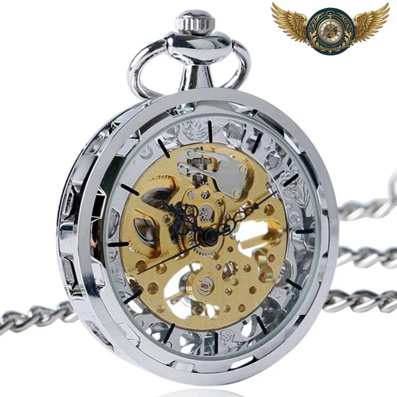 L'Architecte | Montre Gousset Squelette Mécanique Argent & Or - Vue 3 - Gousset-heritage