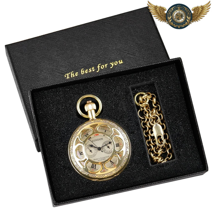 L'Architecte | Montre de Poche Squelette Demi-Chasseur Bronze - Vue 1 - Gousset-heritage