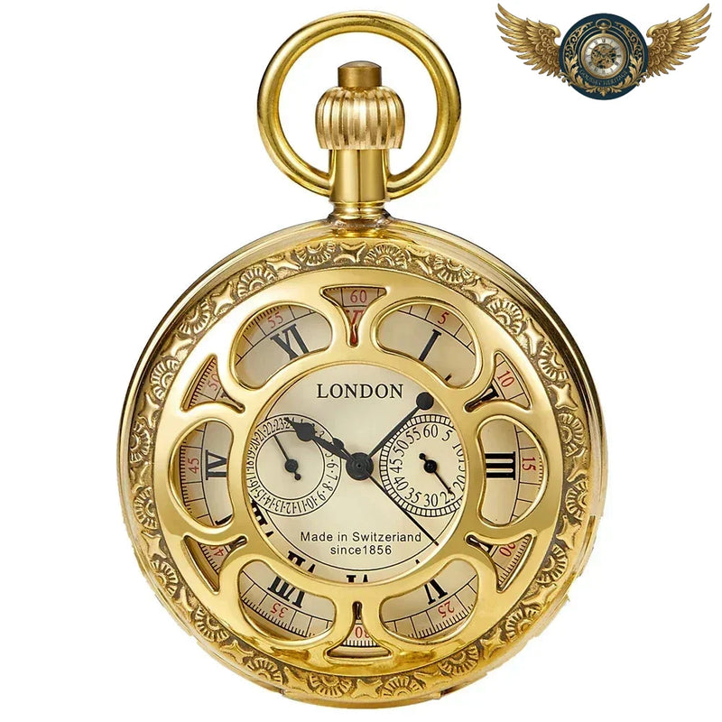 L'Architecte | Montre de Poche Squelette Demi-Chasseur Bronze