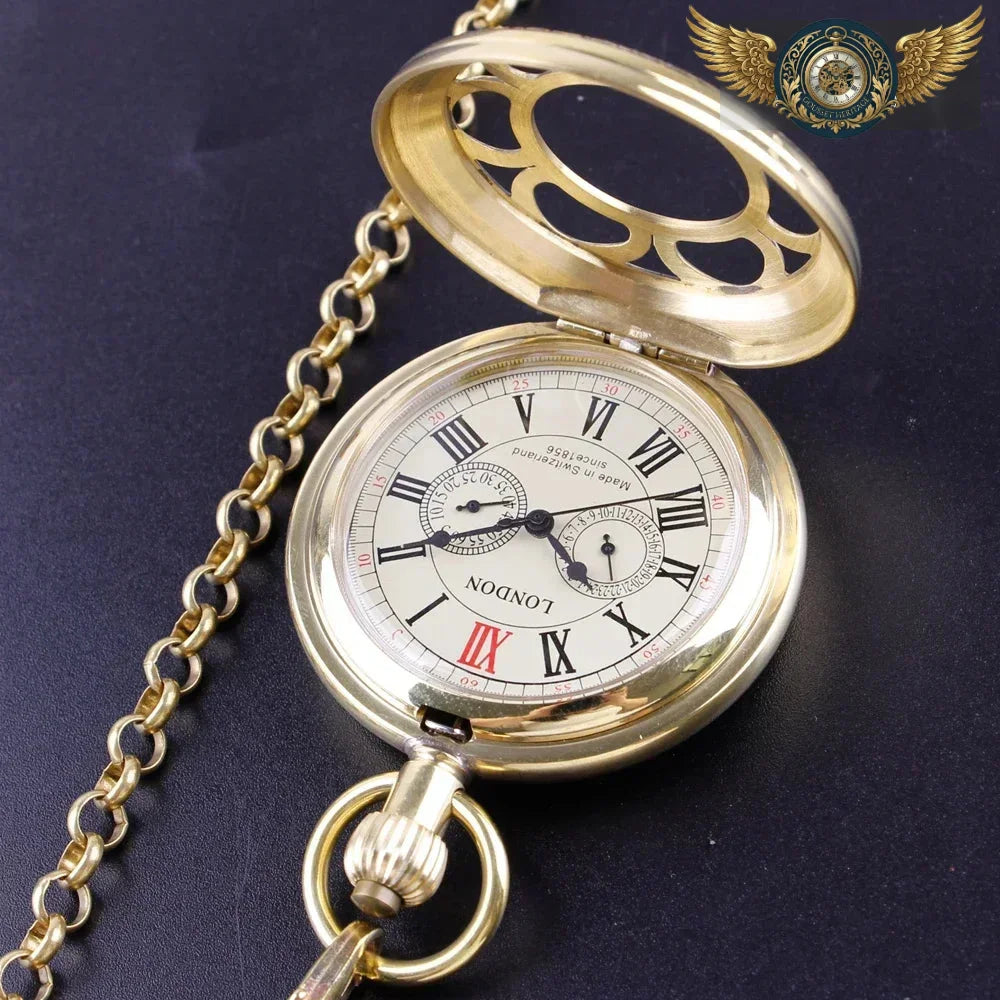 L'Architecte | Montre de Poche Squelette Demi-Chasseur Bronze - Vue 4 - Gousset-heritage
