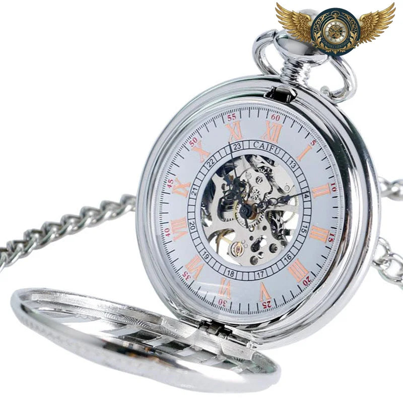 L'Architecture - Montre Squelette Mécanique Demi-Chasseur Argenté - Vue 3 - Gousset-heritage