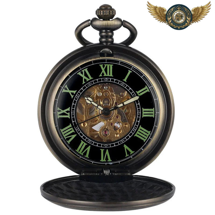 L'Archiviste - Montre Gousset Automatique Bronze Chasseur Gravé - Vue 1 - Gousset-heritage