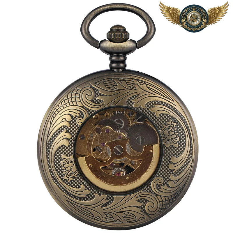 L'Archiviste - Montre Gousset Automatique Bronze Chasseur Gravé - Vue 2 - Gousset-heritage