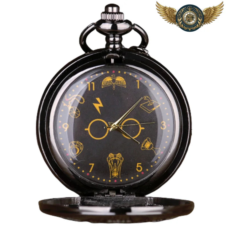 L'Archiviste | Montre Gousset Chasseur Quartz Steampunk Gravée - Vue 2 - Gousset-heritage