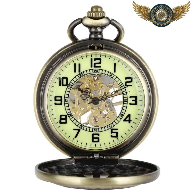 L'Archiviste – Montre Gousset Mécanique Bronze Chasseur Lumineux - Vue 2 - Gousset-heritage