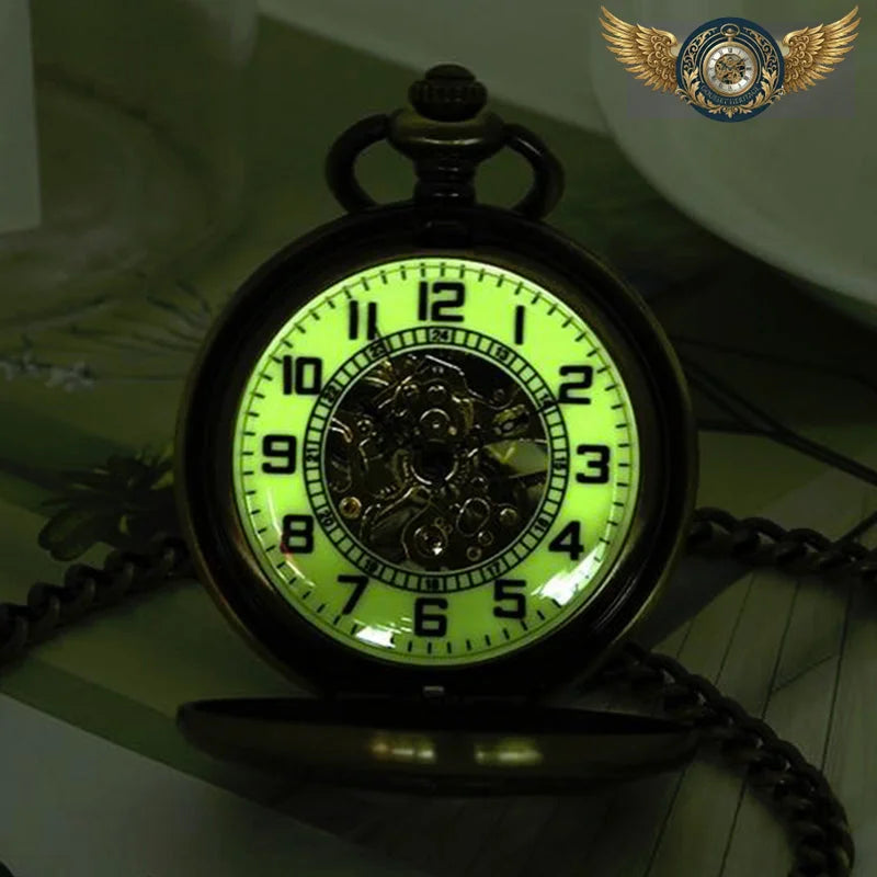 L'Archiviste – Montre Gousset Mécanique Bronze Chasseur Lumineux - Vue 3 - Gousset-heritage