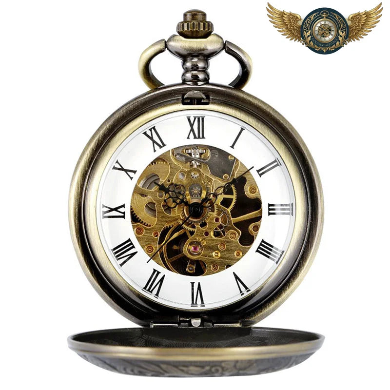 L'Archiviste | Montre Gousset Squelette Bronze Patiné Meca
