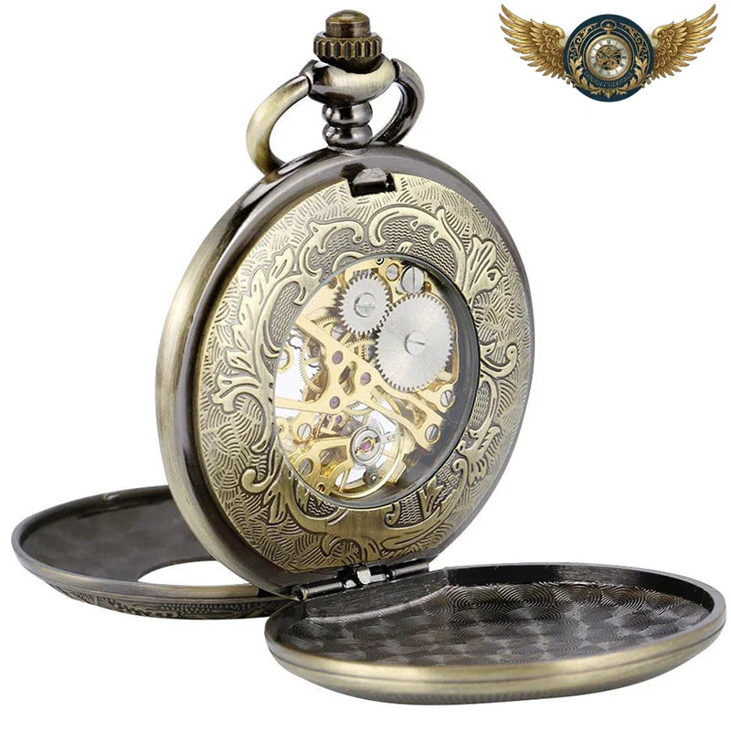L'Archiviste | Montre Gousset Squelette Bronze Patiné Meca - Vue 3 - Gousset-heritage