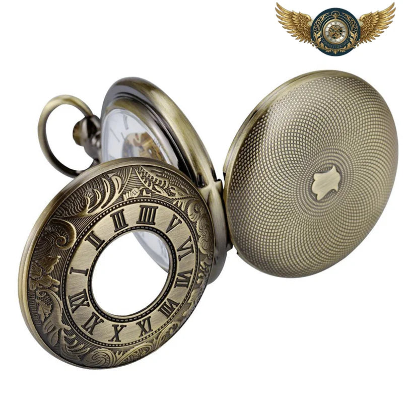 L'Archiviste | Montre Gousset Squelette Bronze Patiné Meca - Vue 4 - Gousset-heritage