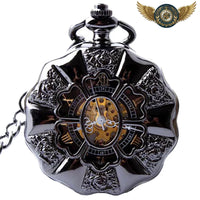 L'Archiviste – Montre de Poche Squelette Demi-Chasseur Gunmetal - Gousset-heritage