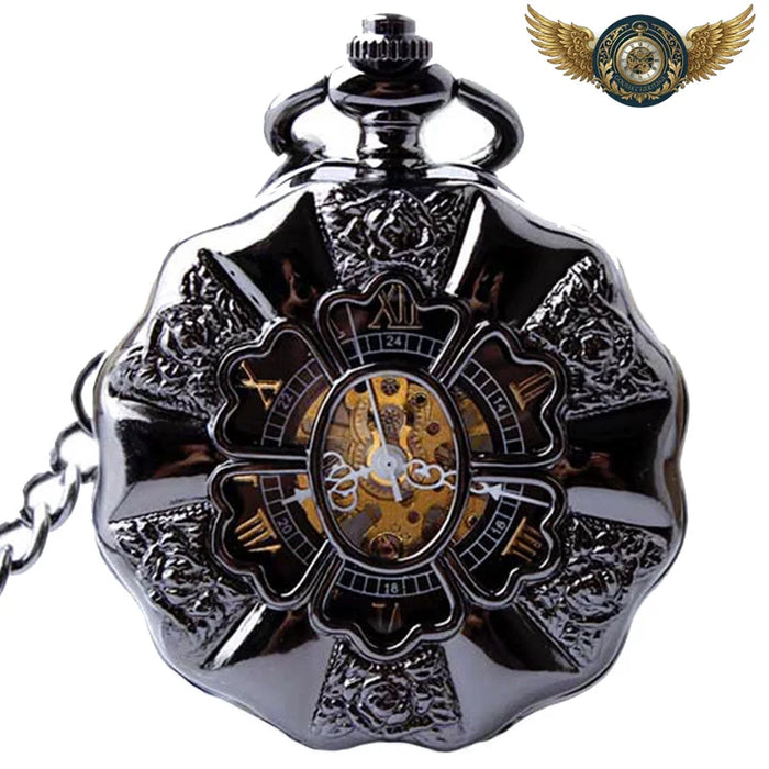 L'Archiviste – Montre de Poche Squelette Demi-Chasseur Gunmetal - Vue 1 - Gousset-heritage