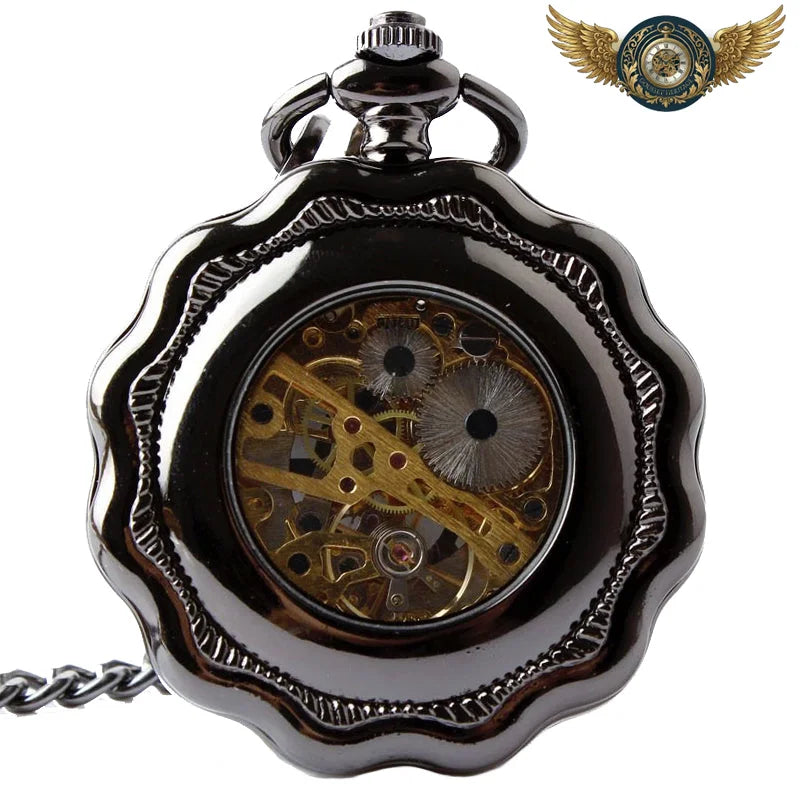 L'Archiviste – Montre de Poche Squelette Demi-Chasseur Gunmetal - Vue 3 - Gousset-heritage