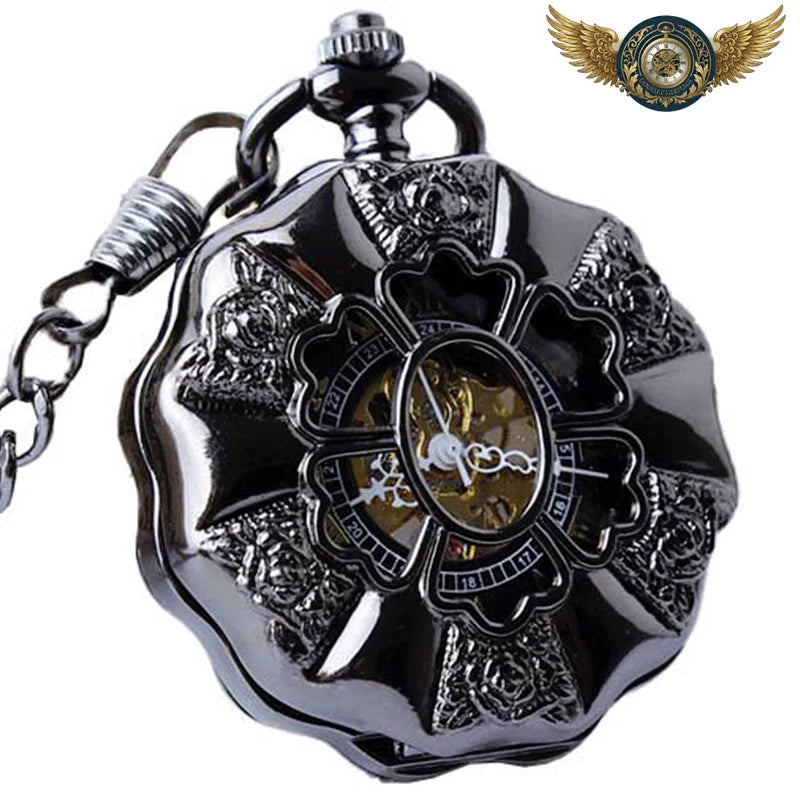L'Archiviste – Montre de Poche Squelette Demi-Chasseur Gunmetal - Vue 5 - Gousset-heritage