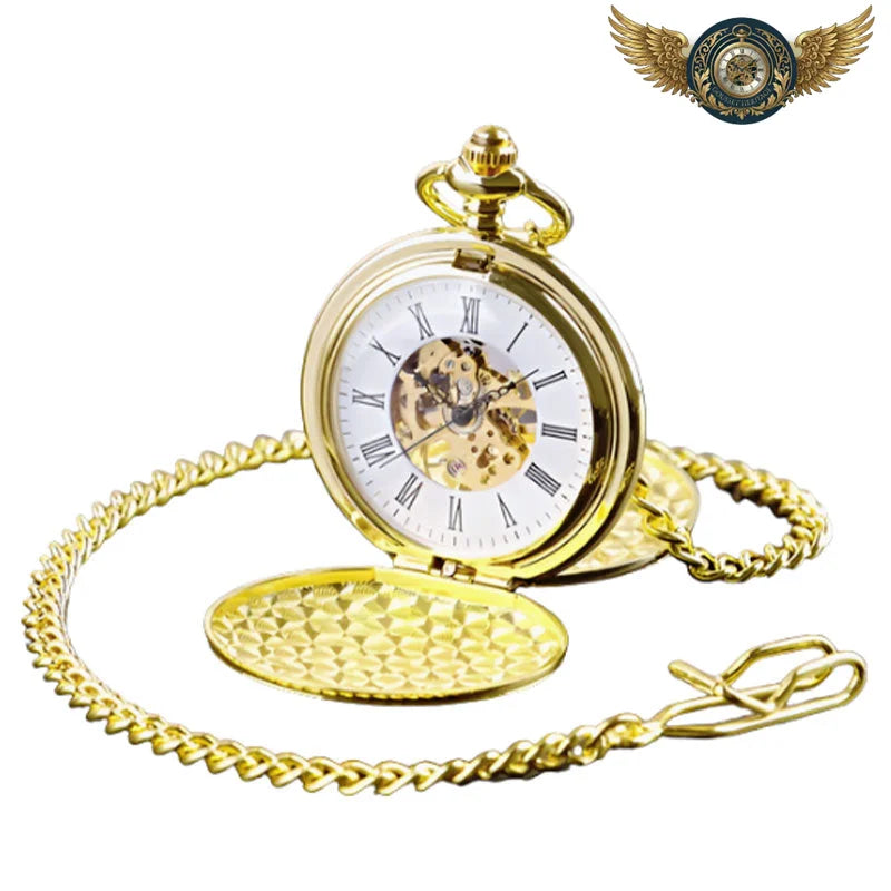 L'Aristocrate - Montre Double Chasseur Squelette Dorée - Vue 2 - Gousset-heritage