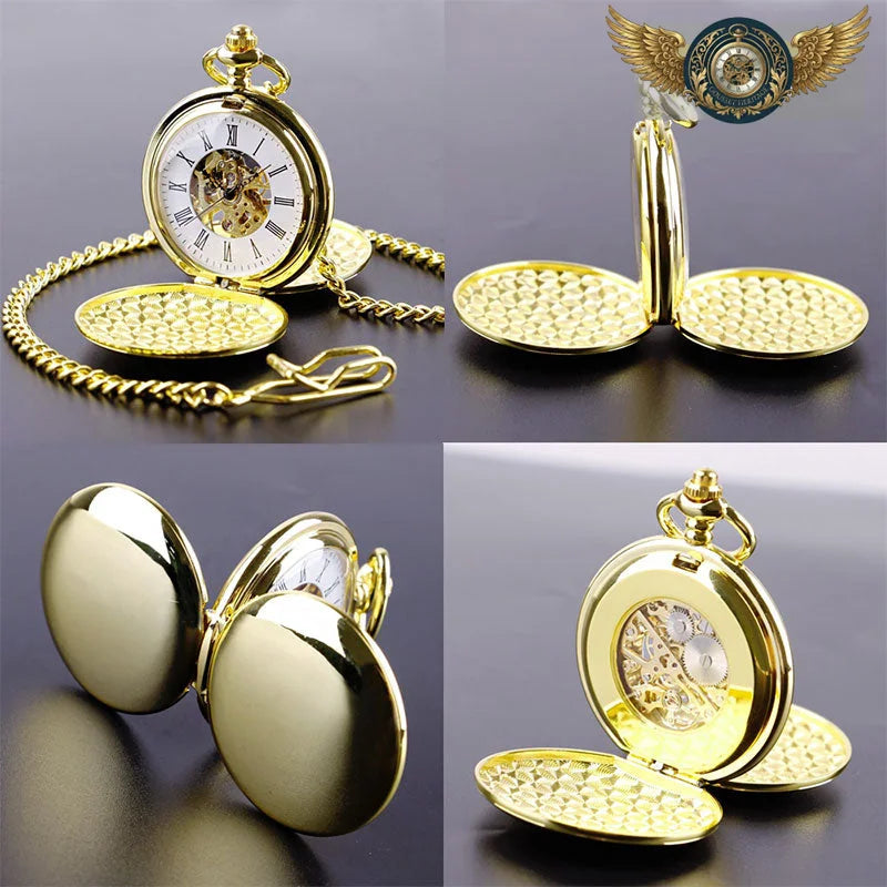L'Aristocrate - Montre Double Chasseur Squelette Dorée - Vue 4 - Gousset-heritage