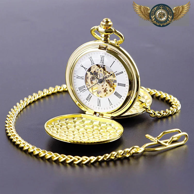 L'Aristocrate - Montre Double Chasseur Squelette Dorée - Vue 5 - Gousset-heritage