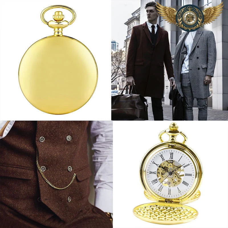 L'Aristocrate - Montre Double Chasseur Squelette Dorée - Vue 6 - Gousset-heritage