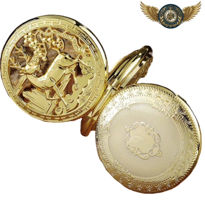 L'Aristocrate - Montre Gousset Cerf Gravé Néo-Victorien Quartz - Vue 8 - Gousset-heritage
