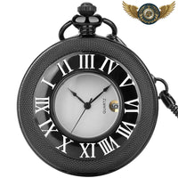 L'Aristocrate - Montre Gousset Chasseur Quartz Chiffres Romains - modèle Noir - Gousset-heritage