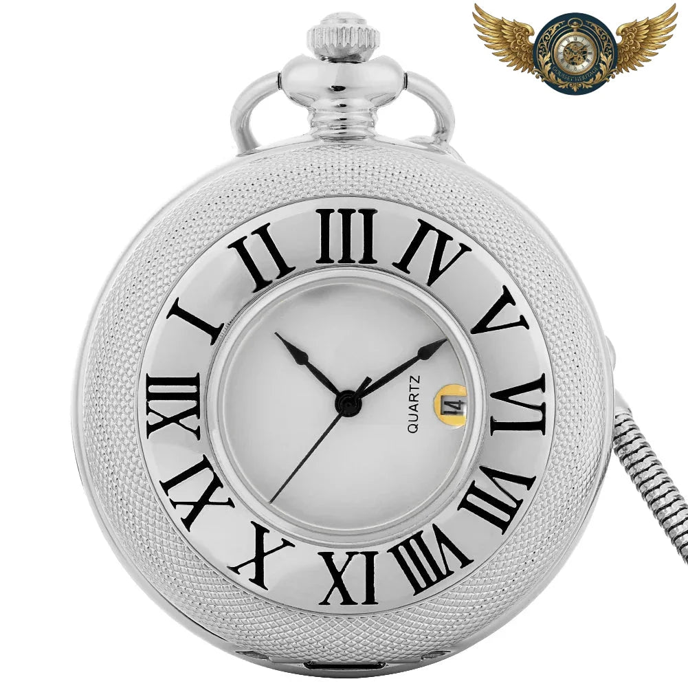 L'Aristocrate - Montre Gousset Chasseur Quartz Chiffres Romains - Argent - Gousset-heritage