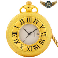 L'Aristocrate - Montre Gousset Chasseur Quartz Chiffres Romains - modèle Or - Gousset-heritage